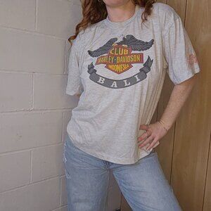 Vintage Harley Davidson Bali Motoboho Bikercore Travel Shield & Bar Tshirt